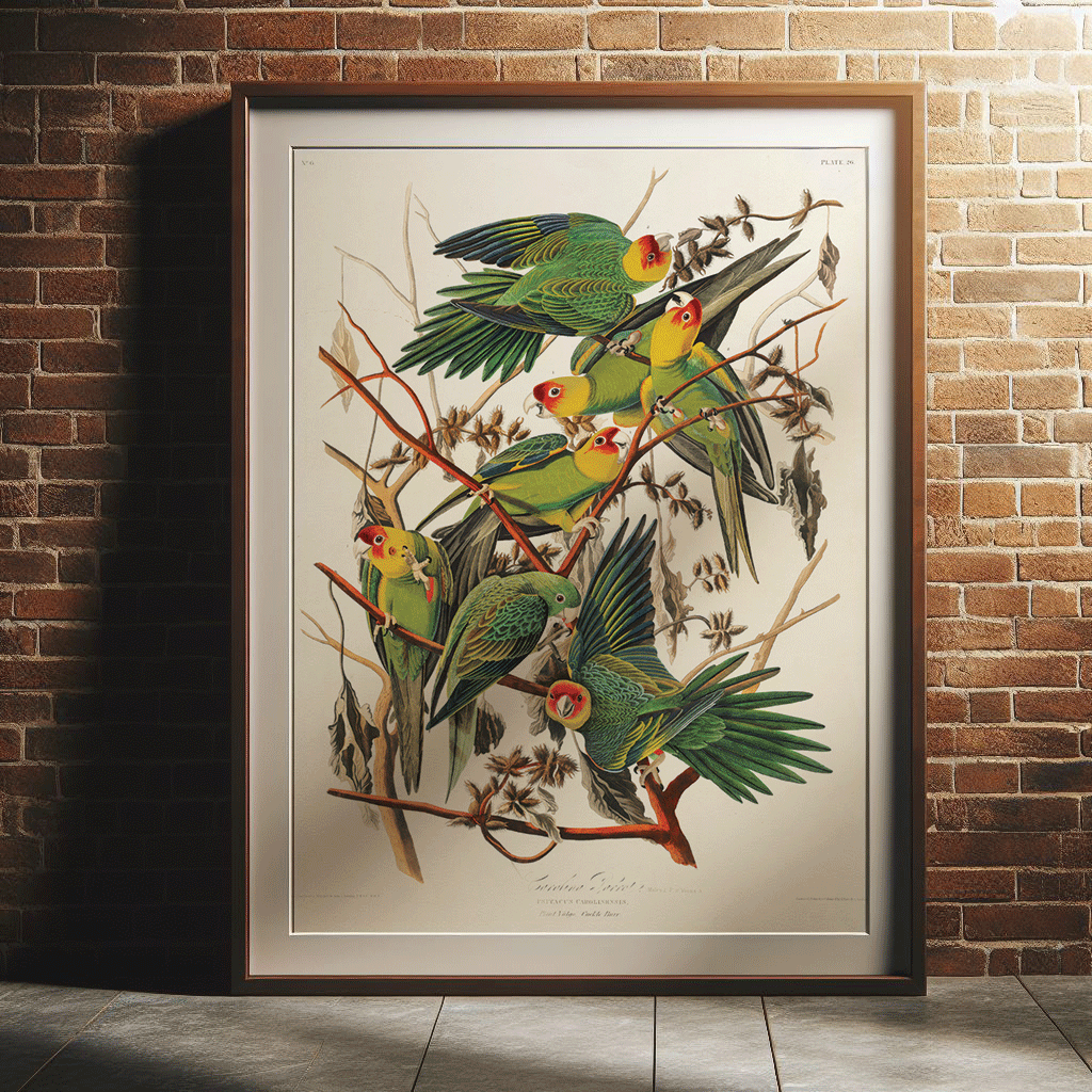 Parrots - Vintage Illustration Print