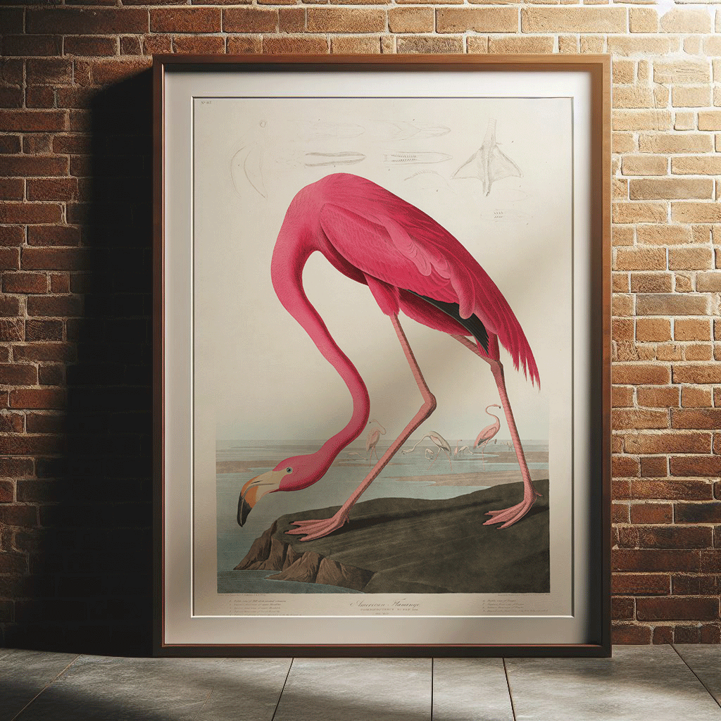 Flamingo - Vintage Illustration Print