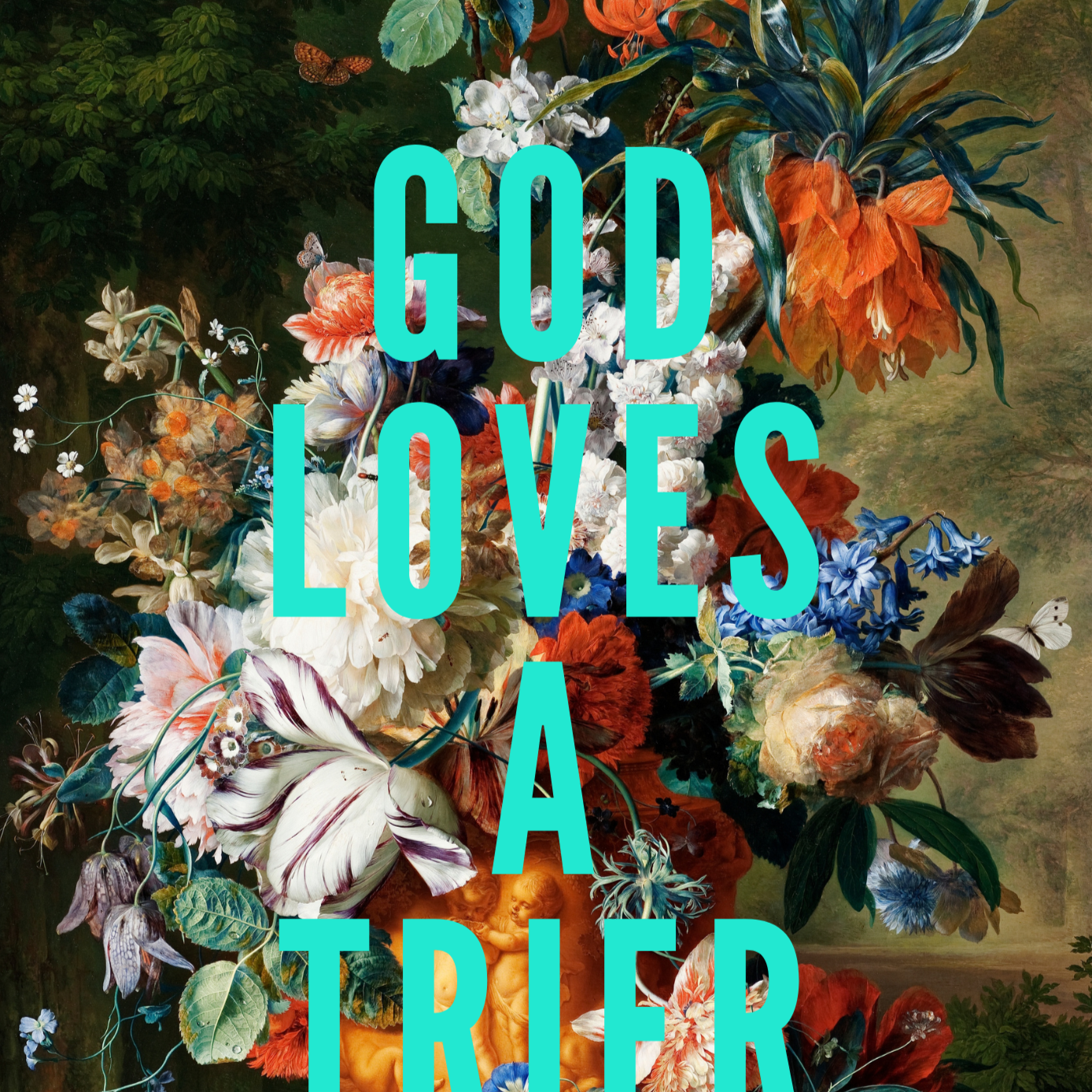 god loves a trier vintage floral illustration wall print