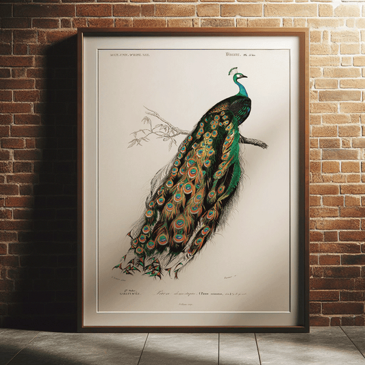 Peacock - Vintage Illustration Print