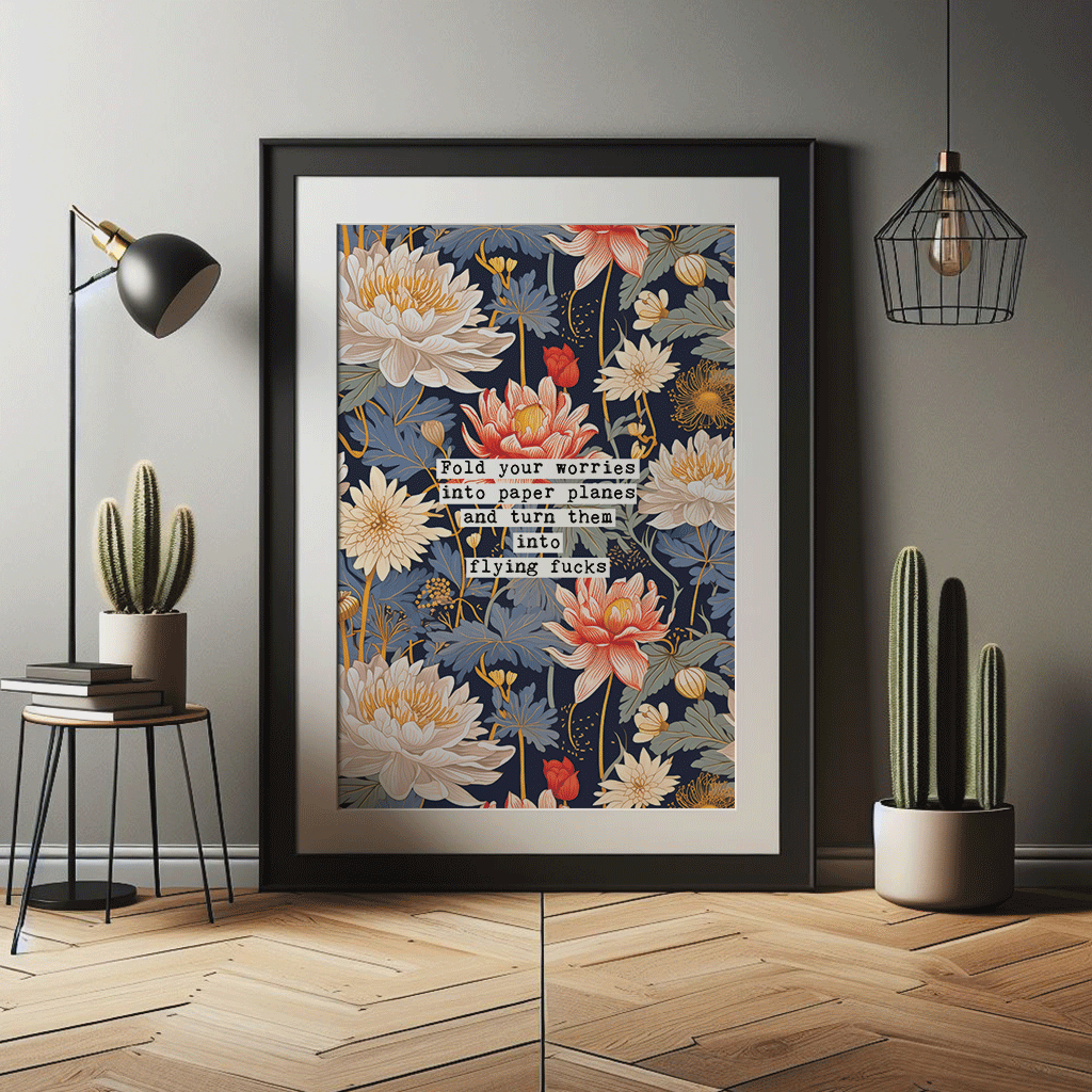 Fold Your Worries Into Paper Planes - Thoughtful Quote Print