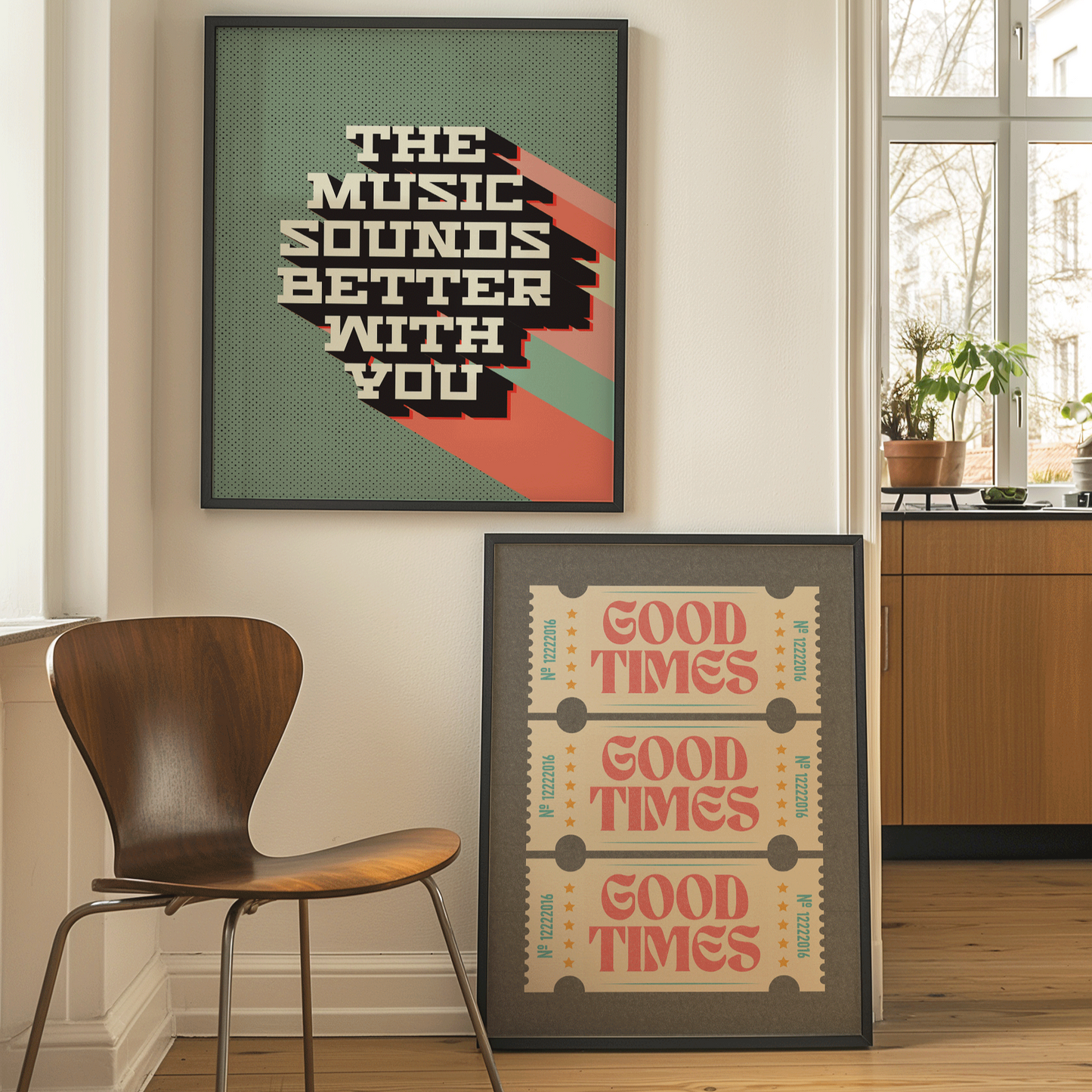 The Music Sounds Better WIth You - Retro Inspired Print